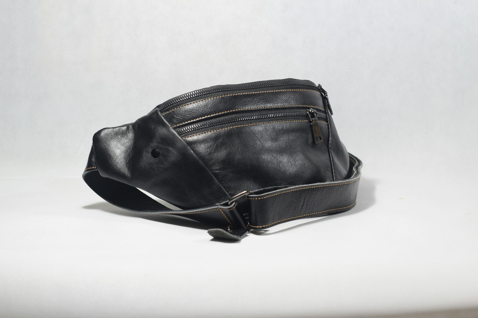 a black leather shoe